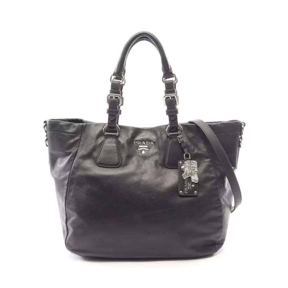 Prada SOFT CALF Handbag Leather Black